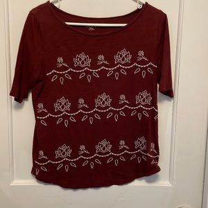Burgundy top